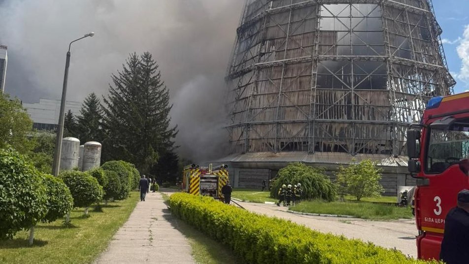Пожежа на Білоцерківській ТЕЦ. Фото: Білоцерківська територіальна громада