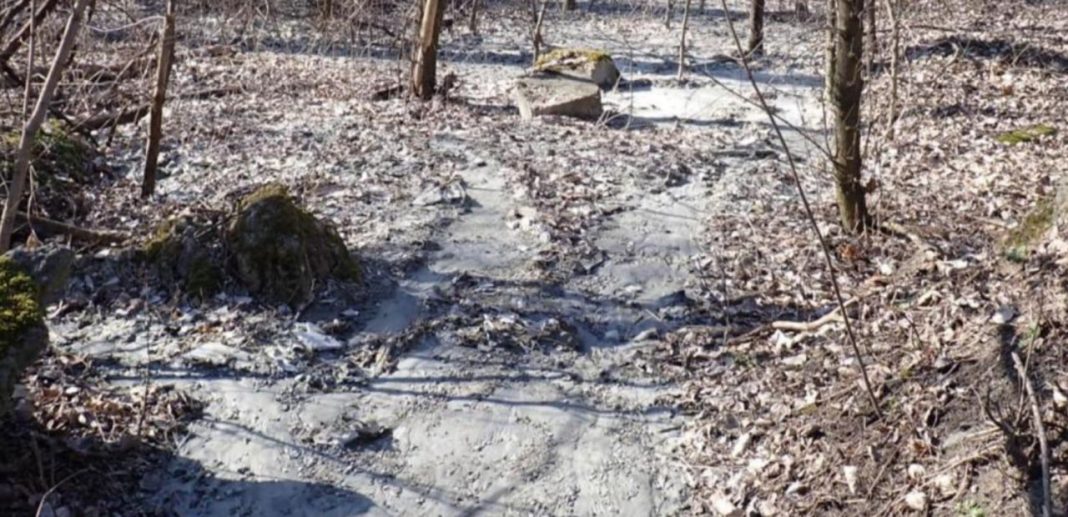 Водій забетонував ґрунт. Фото: столична прокуратура
