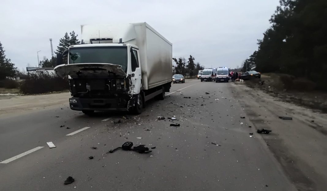 Місце ДТП біля Іванкова. Фото: Поліція Київщини