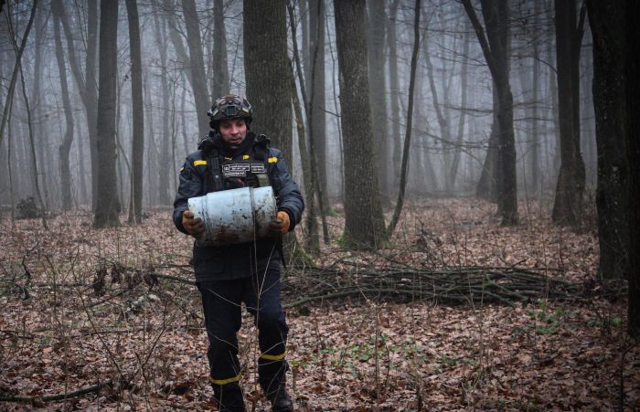 Бойова частина ударного дрона «Герань-2». Фото: ДСНС України