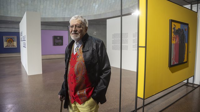 Художник Олександр Дубовик на відкритті своєї виставки. Фото: Інтерфакс-Україна