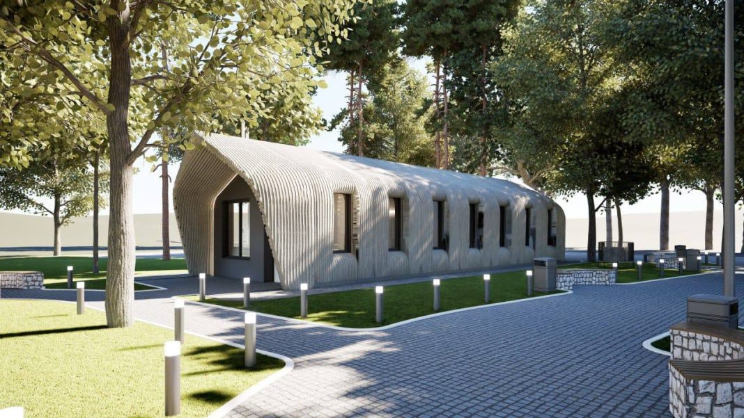 Проєкт амбулаторії, яку планують збудувати у Бучі методом 3D-друку. Фото: Анатолій Федорук