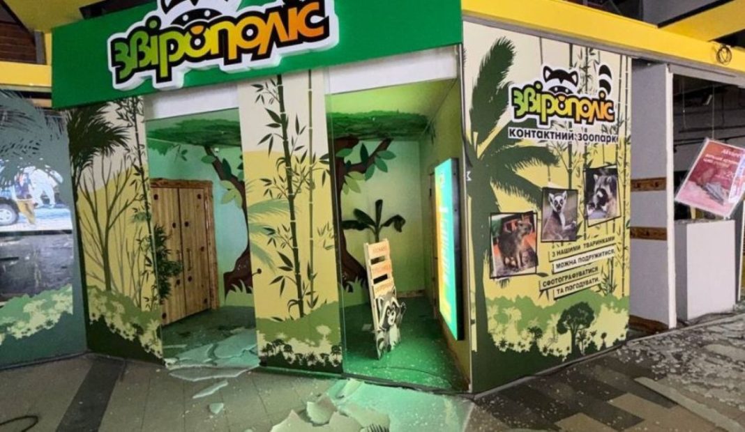 Внаслідок нічного обстрілу Києва пошкоджень зазнав ТРЦ Cosmo Multimall, де працював контактний зоопарк 